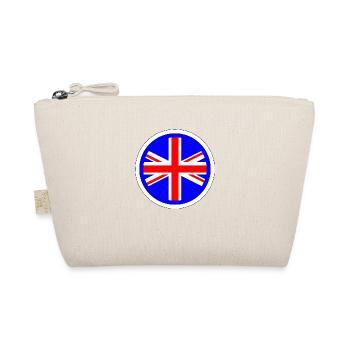 round UK Union Jack flag blue White outline mod - Organic Pouch - nature - Front
