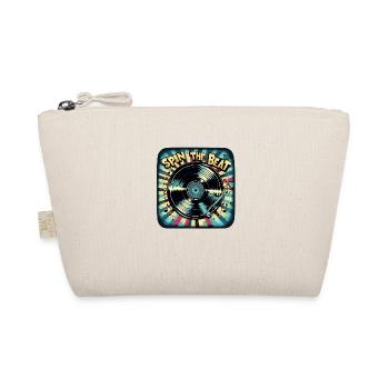 Spin the Beat Vinyl Art | Retro Music Design - Organic Pouch - nature - Front