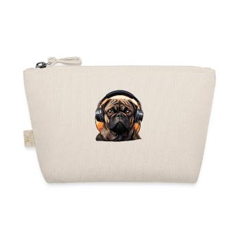 Pug with headphones - Organic Pouch - nature - Front