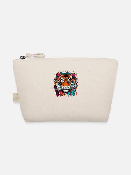 Farbenfroher Tiger - Bio-Täschchen - Natur - Vorne