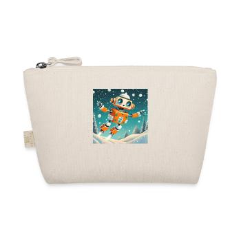 cute little orange futuristic vintage robot - Organic Pouch - nature - Front