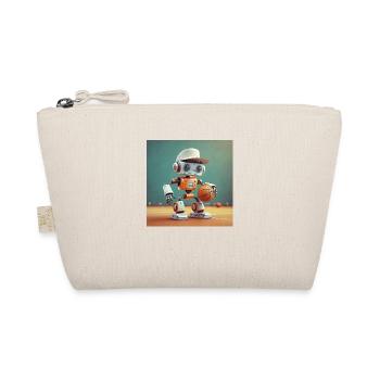 cute little orange futuristic vintage robot – play - Organic Pouch - nature - Front