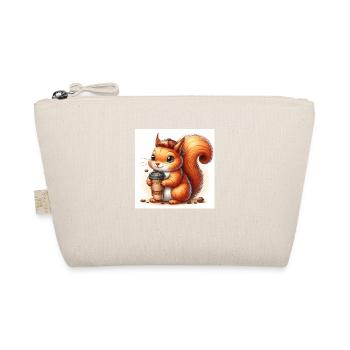 Squirrel with coffee to go - Organic Pouch - nature - Front