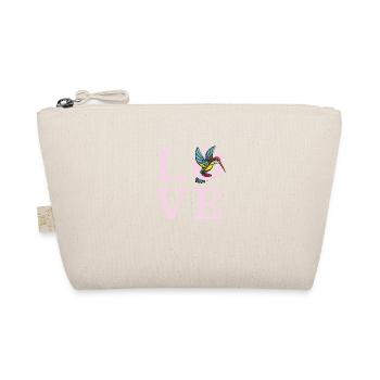 Kolibri-Liebe elegant, niedlich und farbenfroh - Bio-Täschchen - Natur - Vorne
