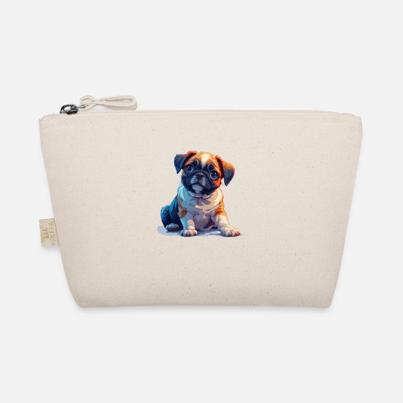 Pug puppy sitting Organic Pouch