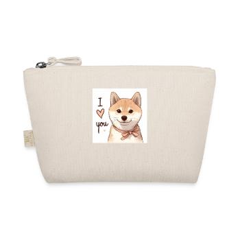 Loving Shiba Inu Design I Love You - Organic Pouch - nature - Front
