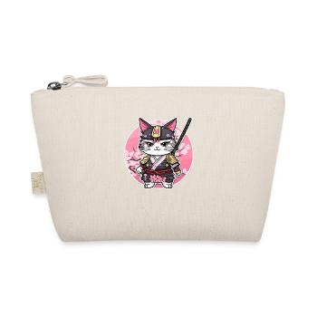 Chat samouraï & fleurs de cerisier #6 - Trousse biologique - nature - Devant