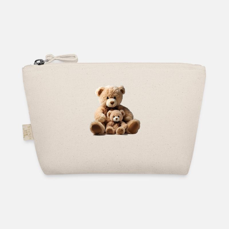 Plush Bear Mom with Plush Bear Child Organic Pouch