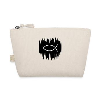 Jesus Fish White Black Ichthys Fish Fish - Organic Pouch - nature - Front