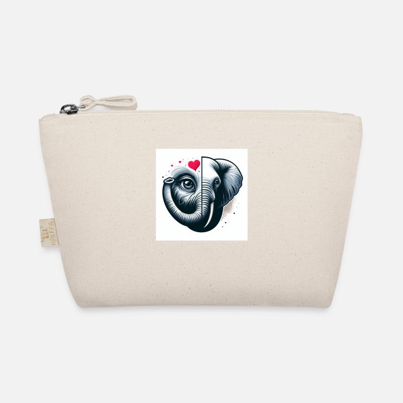 Elefant Love - Bio-Täschchen - Natur
