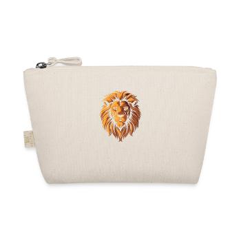 Realistic wild male lion illustration design - Organic Pouch - nature - Front