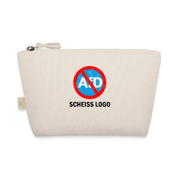 ANTI AFD STICKER, SCHEISS LOGO - Bio-Täschchen - Natur - Vorne