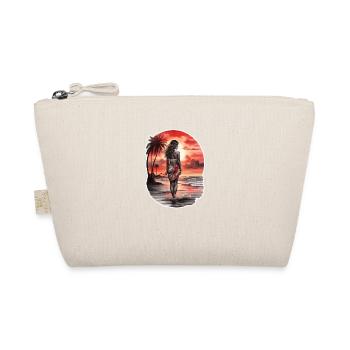 Femme sur la plage regardant le coucher de soleil rouge - Trousse biologique - nature - Devant