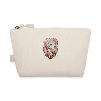 Two lovebirds sit on a heart-shaped ace - Organic Pouch - nature - Front