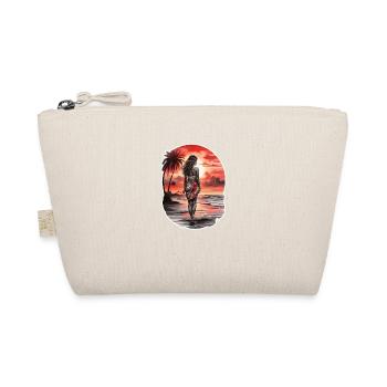 Femme sur la plage regardant le coucher de soleil rouge - Trousse biologique - nature - Devant