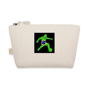 Brasilianischer Fußballer mit der brasilianischen Flagge - Bio-Täschchen - Natur - Vorne