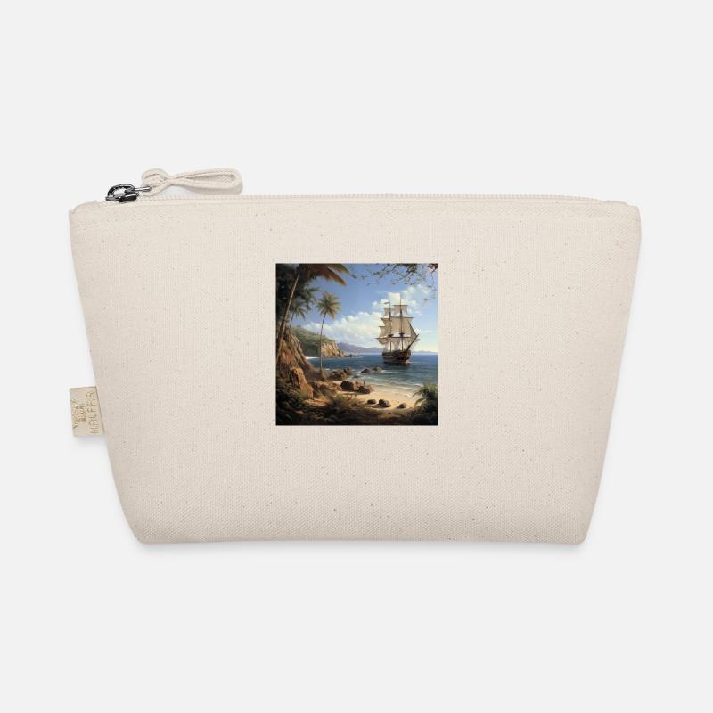 Sailing ship on tropical coast Organic Pouch