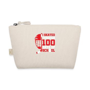 Ich bin 100 Tage Schuleishockey gelaufen - Bio-Täschchen - Natur - Vorne