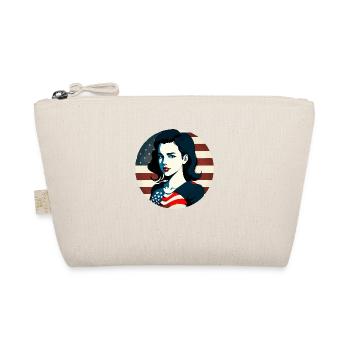 American Beauty: Retro-Motiv mit US-Flagge und Pin - Bio-Täschchen - Natur - Vorne