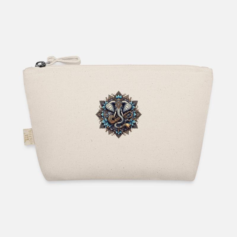 Mandala with elephant Organic Pouch