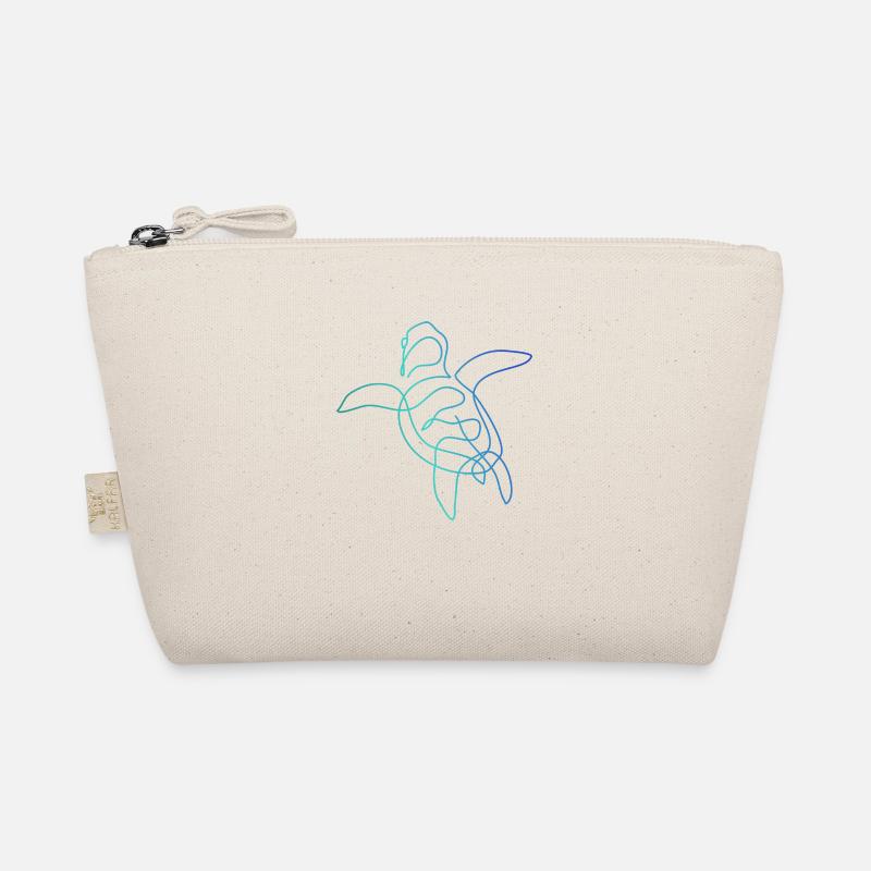 Turtle line art - Organic Pouch - nature