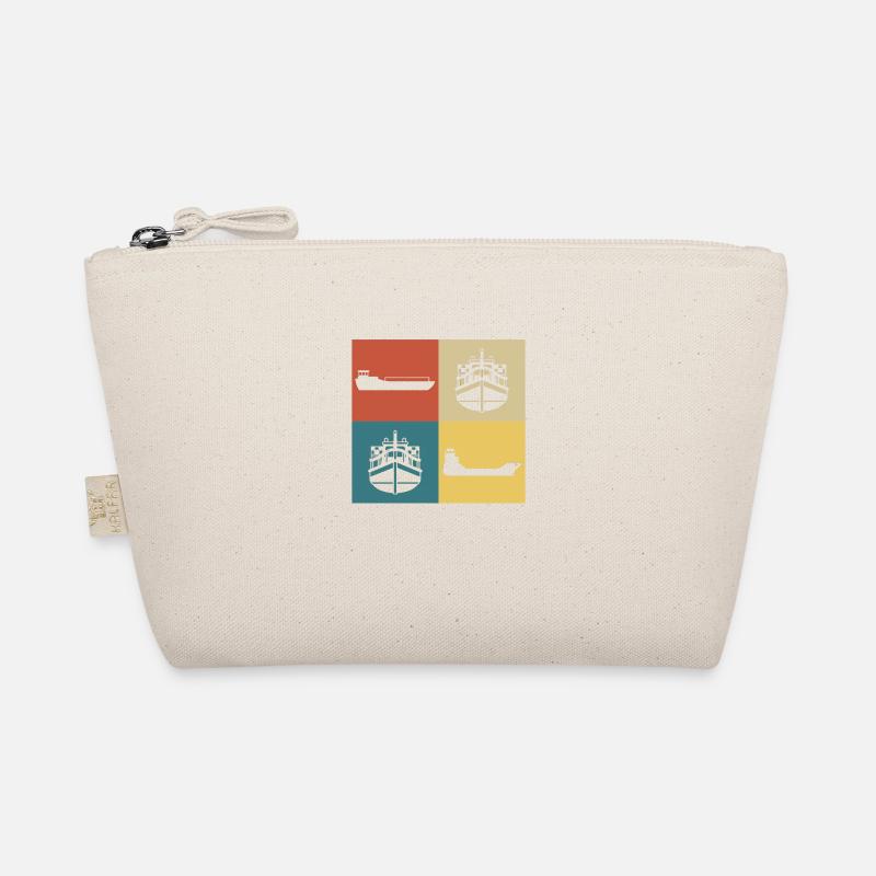 Retro-Vintage-Hausboot - Bio-Täschchen - Natur