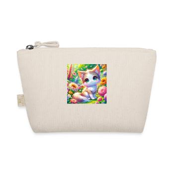 Un chat d’anime mignon dans un jardin de fleurs - Trousse biologique - nature - Devant