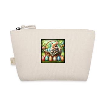 A cute bunny sits in a basket - Organic Pouch - nature - Front