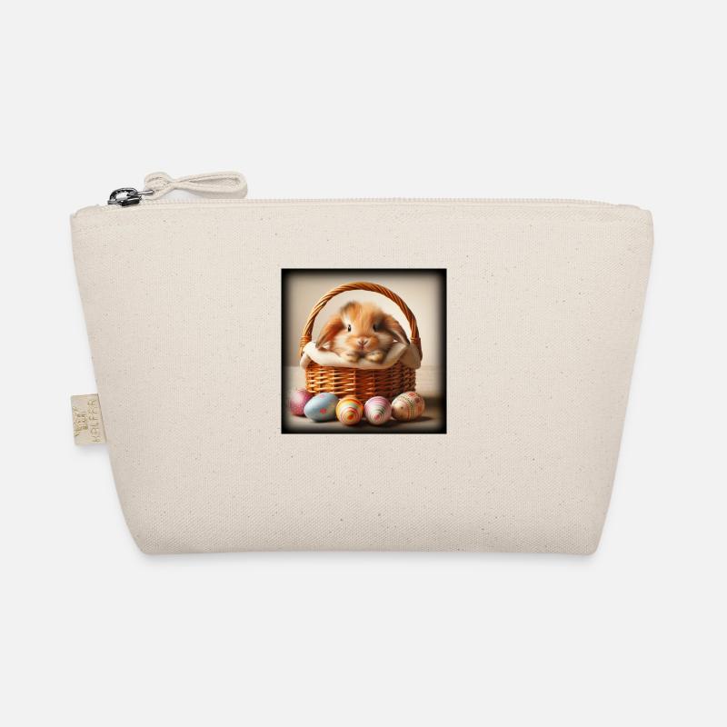 A cute bunny in a basket Organic Pouch