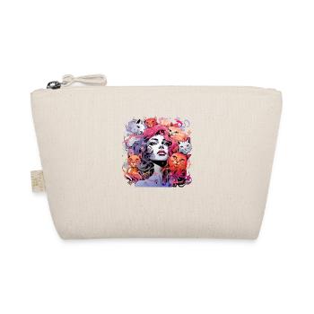Beautiful female paint art Face colorful woman - Organic Pouch - nature - Front