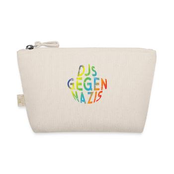 DJs gegen Nazis rundes Logo Regenbogen Design - Bio-Täschchen - Natur - Vorne