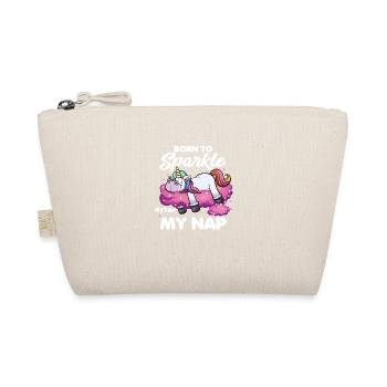 Born To Sparkle Cartoon Unicorn - Organic Pouch - nature - Front