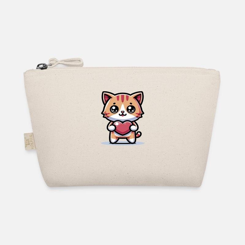 Coeur de chaton mignon je t’aime Trousse biologique