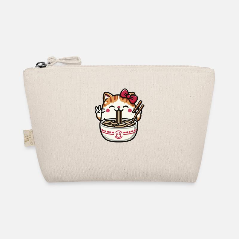 Chat Kawaii mignon mangeant des Ramen 2 - Trousse biologique - nature