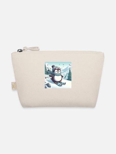 Ski Pinguin - Bio-Täschchen - Natur