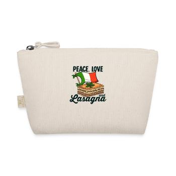 Peace, Love And Lasagna Cartoon - Organic Pouch - nature - Front