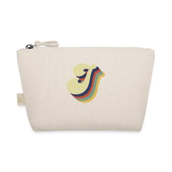 Retro J Buchstabe - Bio-Täschchen - Natur - Vorne