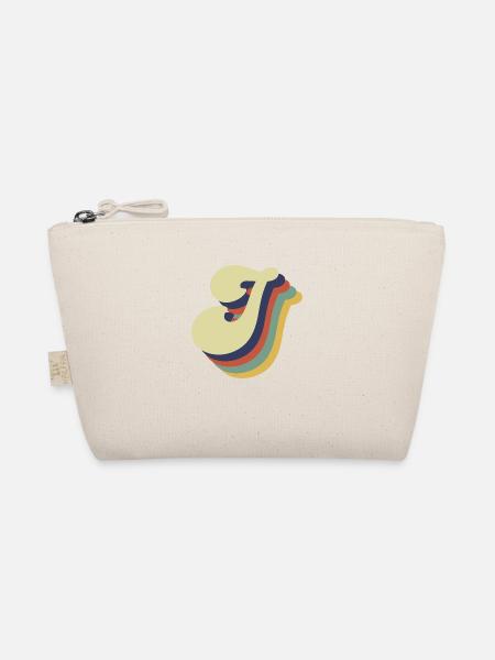 Retro J Letter - Organic Pouch - nature - Front