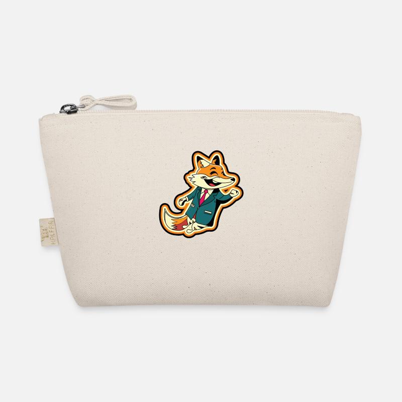 Happy fox mascot jumping funny design Organic Pouch