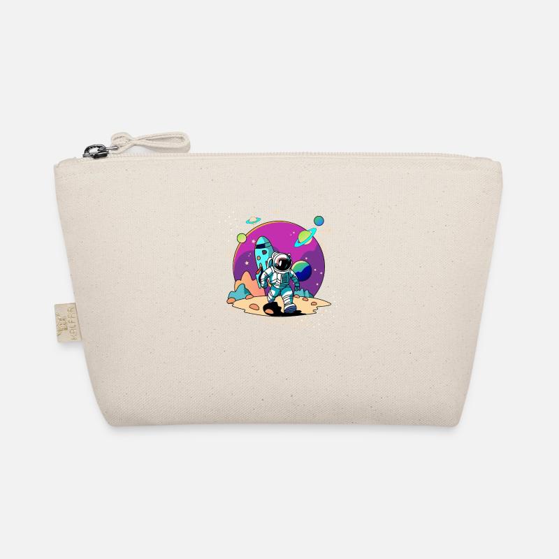 Space astronaut walking in alien planet and rocket Organic Pouch