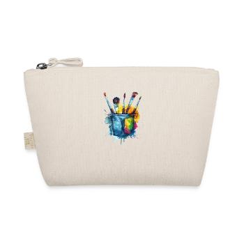 Pinsel Tasche Farbenfrohes Schaffen - Bio-Täschchen - Natur - Vorne