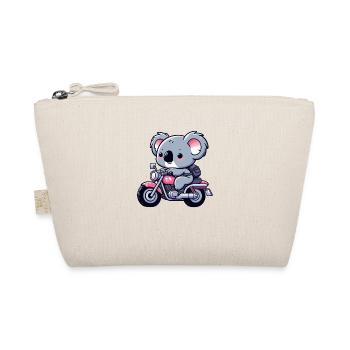 Cute Koala Bear on a Scooter I Motorcycle - Organic Pouch - nature - Front