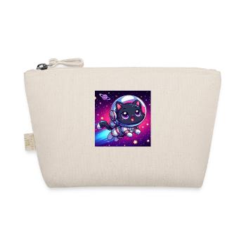 Space Kitty fröhlich im Weltall - Bio-Täschchen - Natur - Vorne