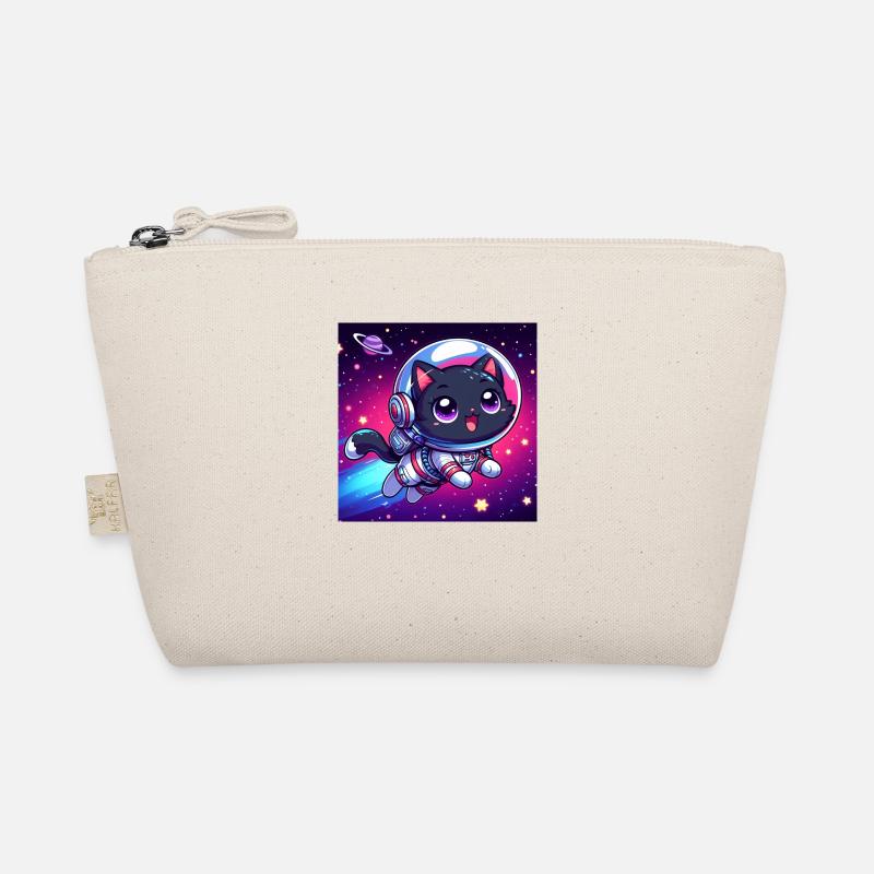 Space Kitty happily in space Organic Pouch
