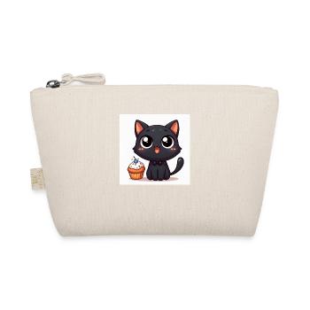 Sweet Kitty Black avec Cupcake et Grands Yeux - Trousse biologique - nature - Devant