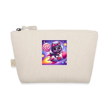 Space Kitty avec sucette et boucle rose dans l’espace - Trousse biologique - nature - Devant