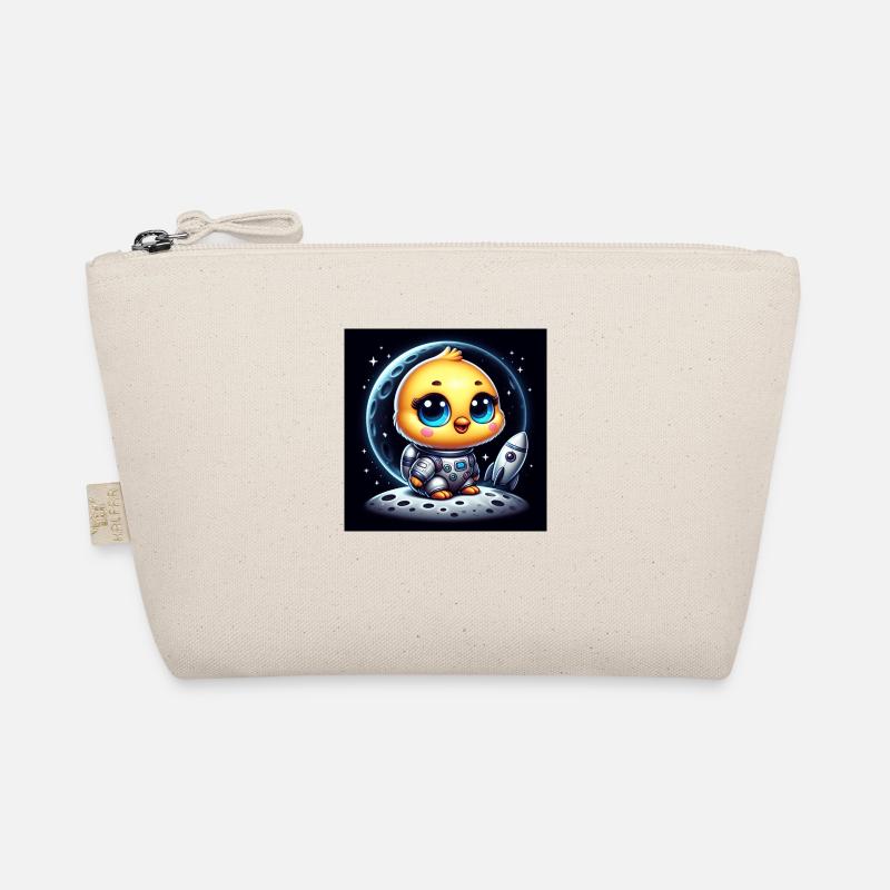 Space chick with rocket in space Organic Pouch