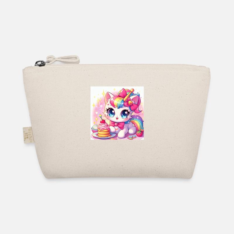 Einhorn-Katze - Bio-Täschchen - Natur