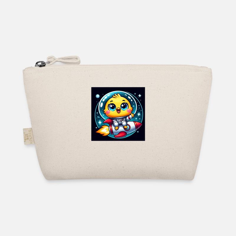Space chick on a rocket in space Organic Pouch