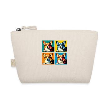 Pop Pembroke Welsh Corgi Dog Portrait - Organic Pouch - nature - Front